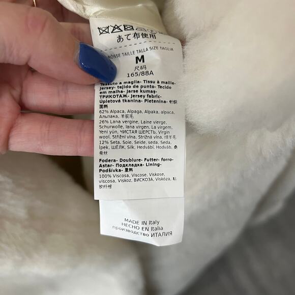 $4290 Max Mara White Ivory Tedgirl Teddy Long Coat Jacket size Medium - Picture 10 of 11